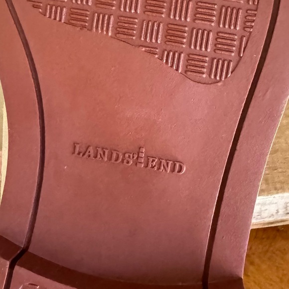 LANDS END Sandstone Beige Lace Up Suede Buck Oxford Dress Shoes Sz 9 M - Picture 9 of 11